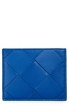 Bottega Veneta Intrecciato Leather Card Case In Petroleum Blue