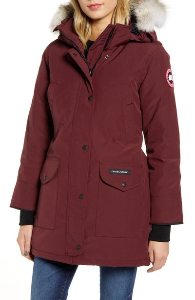 Canada Goose Trillium Fusion Fit Hooded Parka With Genuine Coyote Fur Trim In Elderberry