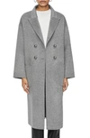 Anine Bing Dylan Brushed Wool & Cashmere Coat In Grey