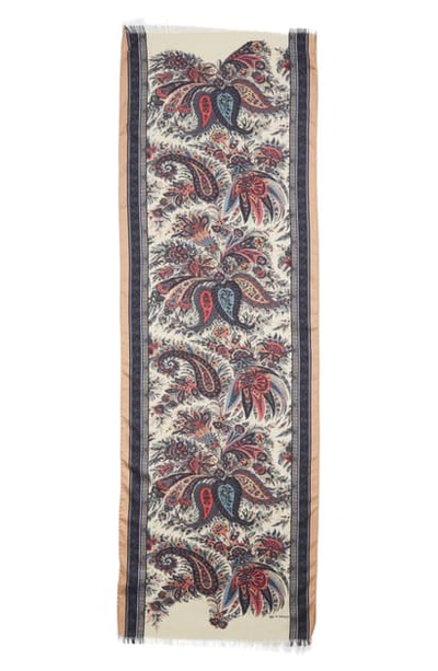 Etro Calcutta Paisley Swirl Cashmere & Silk Scarf In Beige Multi