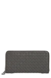 BOTTEGA VENETA INTRECCIO ZIP AROUND LEATHER WALLET,506685V001N