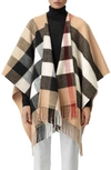 BURBERRY MEGA CHECK WOOL & CASHMERE CAPE,8015559