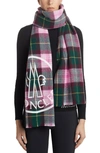 MONCLER TARTAN PLAID WOOL BLEND SCARF,E20930005600A0051