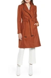 Ted Baker Ellgenic Long Belted Coat In Brown