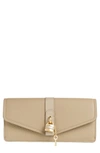 Chloé Aby Long Leather Wallet In Motty Grey