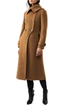Mackage Elodie-r Double Breasted Wool Blend Coat In Camel