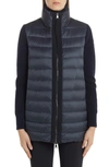 MONCLER QUILTED DOWN & WOOL LONG CARDIGAN,E20939455800A9018