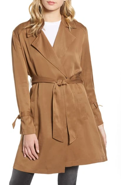 Bb Dakota Pardon My Trench Belted Lyocell Trench Coat In British Tan