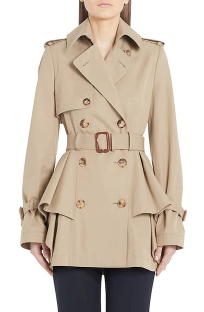 Alexander Mcqueen Layered Trench Coat In Beige