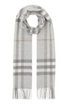 Burberry Giant Icon Check Cashmere Scarf In Light Grey