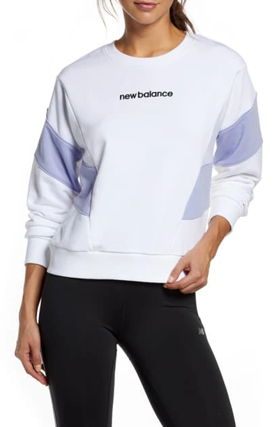 New Balance Athletics Fleece Sweatshirt In White