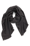 Canada Goose Selvedge Merino Wool Scarf In Iron Grey