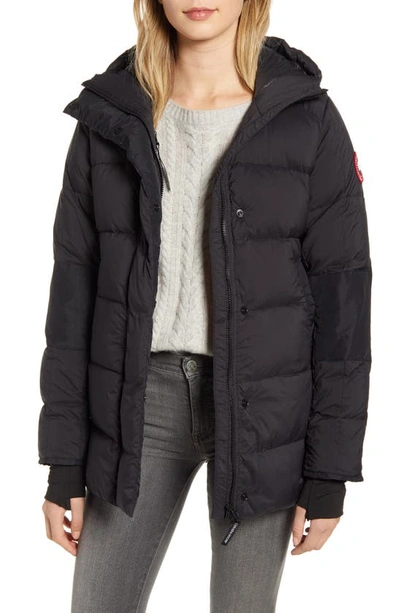 Canada Goose Alliston Hooded Quilted Shell Down Jacket In Black