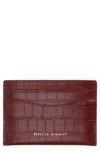 REBECCA MINKOFF CROC EMBOSSED LEATHER CARD CASE,SF19ELRC31