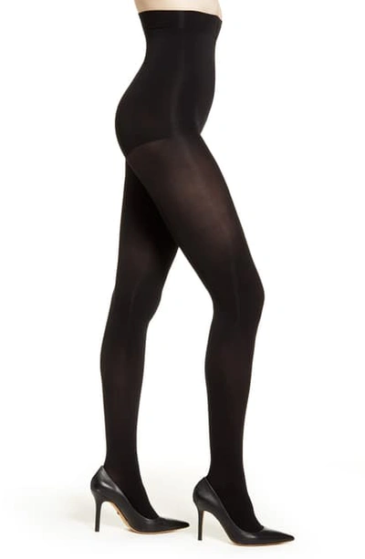 Natori Velvet Touch 2-pack Opaque Control Top Tights In Black