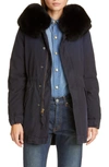 MR & MRS ITALY HOODED COTTON PARKA WITH REMOVABLE GENUINE FOX FUR TRIM,XPM0106-IBO001-VAR50500D