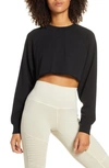 Alo Yoga Double Take Crop Sweatshirt In Black