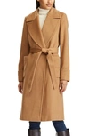 Ralph Lauren Wool Blend Wrap Coat In New Vicuna