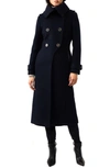 Mackage Elodie-r Double Breasted Wool Blend Coat In Navy