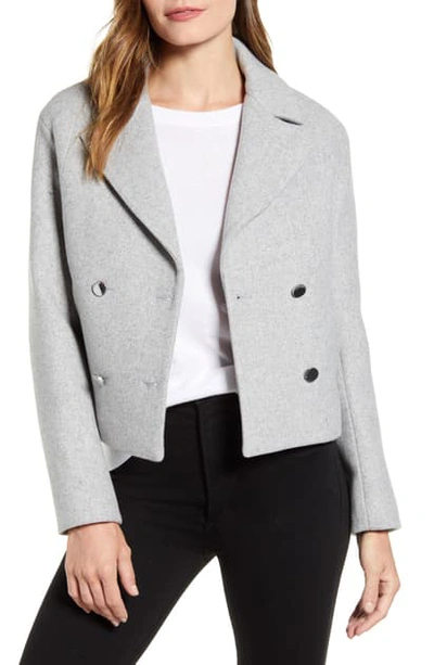Ted Baker Agneta Double Breasted Crop Jacket In Lt Grey