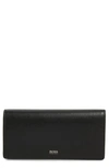 Hugo Boss Taylor Leather Continental Wallet In Black
