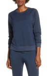 Beyond Yoga Fleece Raglan Sweatshirt In Nocturnal Navy