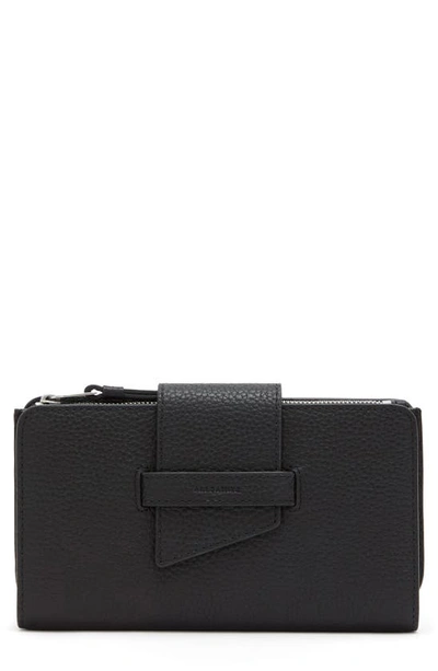 Allsaints Ray Leather Wallet In Black