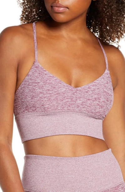 Alo Yoga Soft Yoga Bra In Dragon Fruit Heather