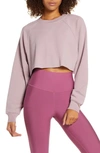 Alo Yoga Double Take Crop Sweatshirt In Dusted Plum