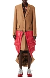 BURBERRY 2-IN-1 CAMEL HAIR COAT WITH REVERSIBLE PUFFER VEST,4560627