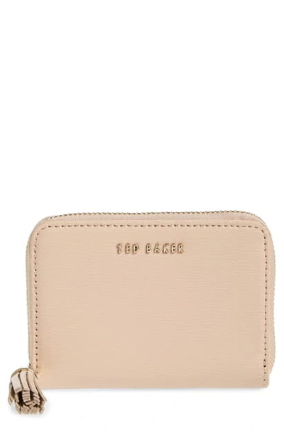 Ted Baker Belaah Zip Around Leather Wallet In Taupe