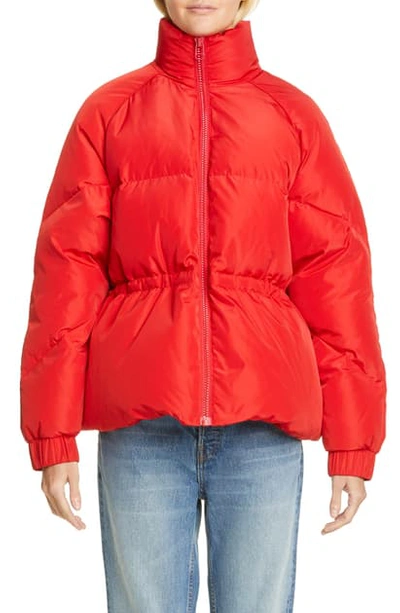 Ganni Down-fill Tech Puffer Jacket In Red