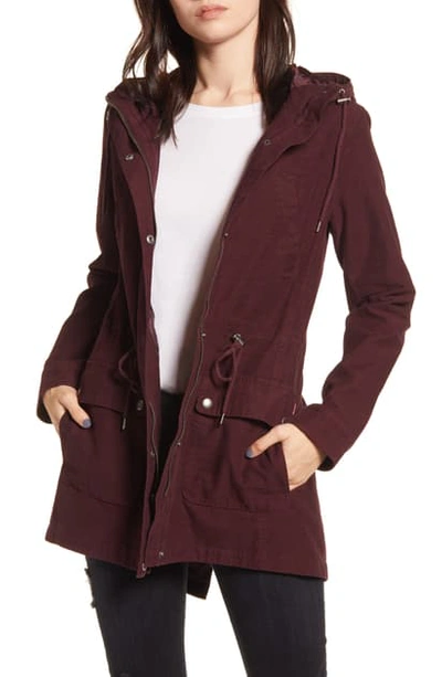 Levi's Women's Cotton Hooded Fishtail Parka Jacket In Plum
