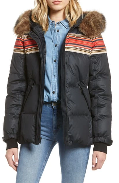 PENDLETON SNOW BUNNY 650 POWER FILL DOWN HOODED JACKET WITH GENUINE RACCOON FUR TRIM P4149