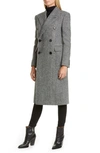 SAINT LAURENT NOTCH COLLAR WOOL COAT,588359Y943J