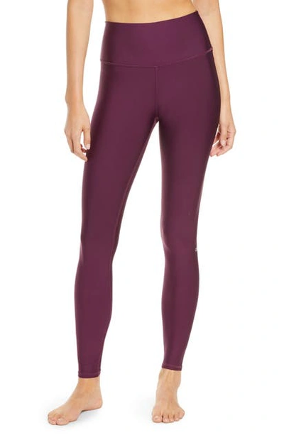 Alo Yoga Airlift High Waist Leggings In Black Plum