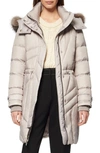 Andrew Marc Down & Feather Hooded Parka With Genuine Fox Fur Trim In Opal