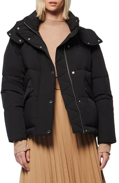 Andrew Marc Down & Feather Puffer Jacket In Black