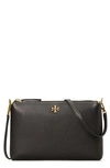 Tory Burch Kira Pebbled Leather Wallet Crossbody Bag In Black