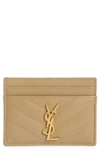 SAINT LAURENT MONOGRAM QUILTED LEATHER CREDIT CARD CASE,423291BOW01