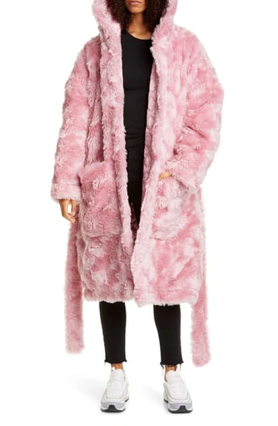 Vetements Anarchy Faux Fur Teddy Coat In Pink ModeSens