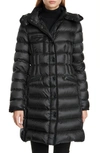 MONCLER HERMINE GROSGRAIN TRIM QUILTED DOWN PUFFER COAT,F20931C5110053048