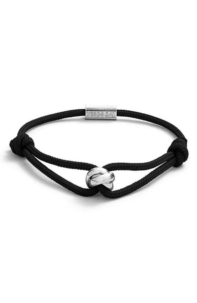 Degs & Sal Men's Sterling Silver & Rope Trinity Bracelet In Black