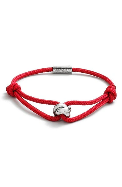 Degs & Sal Men's Sterling Silver & Rope Trinity Bracelet In Red