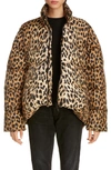 BALENCIAGA LEOPARD PRINT NYLON COCOON PUFFER COAT,595221TGL34