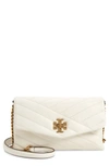 Tory Burch Kira Chevron Quilted Leather Wallet On A Chain In New Ivory