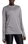Nike Women's Element Dri-fit Long-sleeve Running Top In Grey
