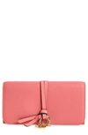 Chloé Alphabet Leather Wallet In Scarlet Pink
