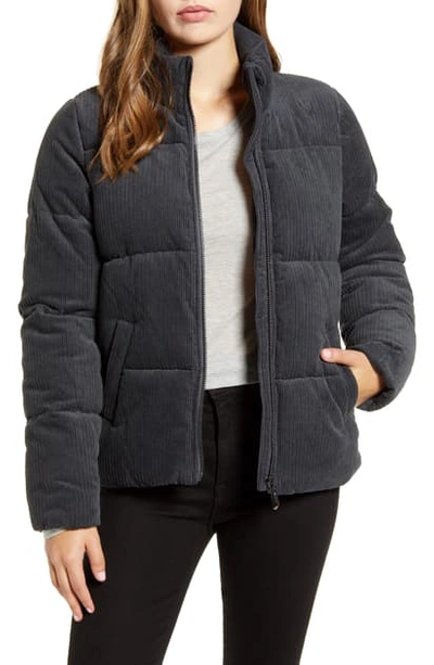 Marc New York Super Puffer Corduroy Jacket In Charcoal