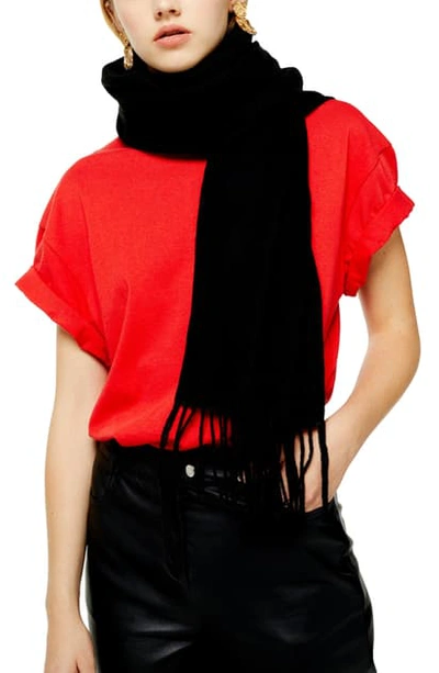 Topshop Supersoft Scarf In Black